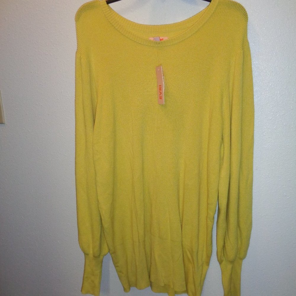Evri Women's Plus Size Sweater Size 2X NWT Yellow